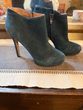 Vince Camuto Teal Suede Platform Ankle Booties